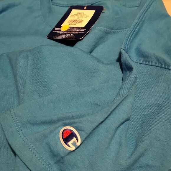 Champion Men's Size Small Blue Logo Short Sleeve T-shirt - Picture 5 of 6